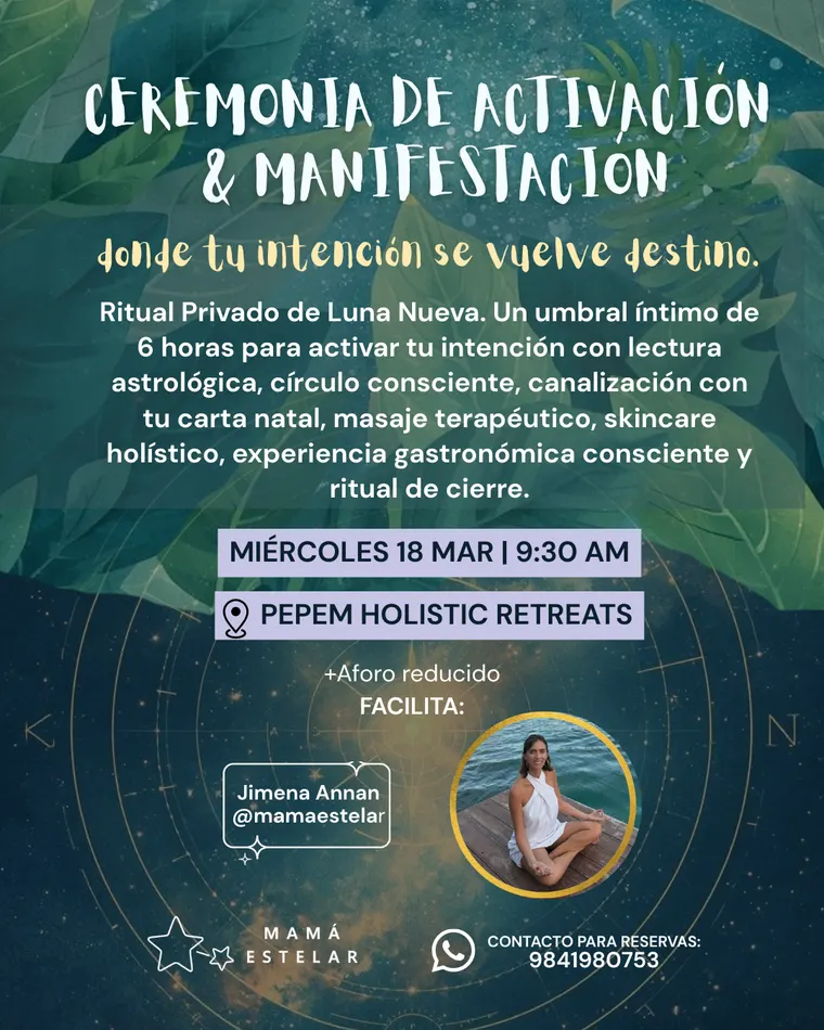 Ceremonia de Activación y Manifestación flyer at Pepem, Tulum, Mexico
