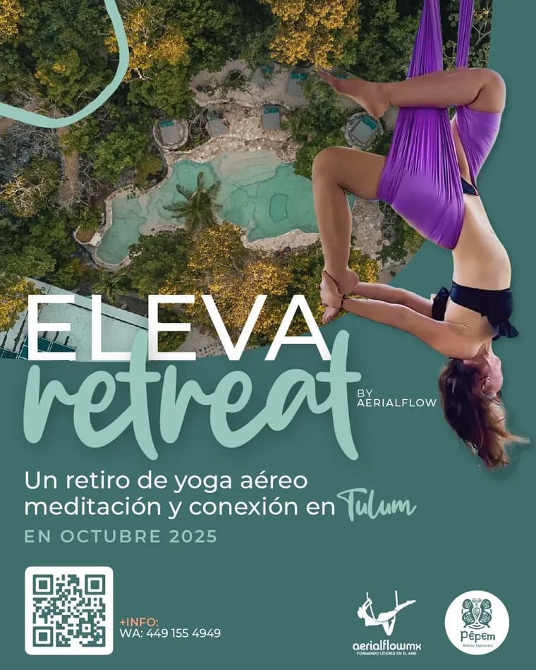 Eleva Retreat — Yoga Aéreo flyer at Pepem, Tulum, Mexico