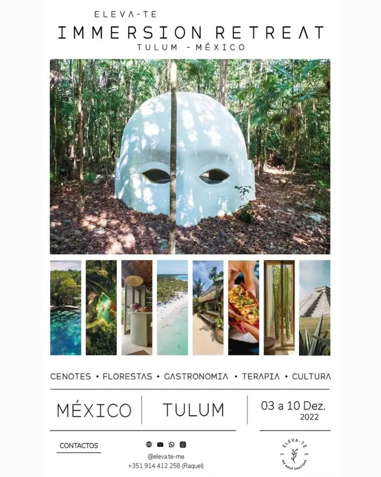 Elevate Immersion Retreat flyer at Pepem, Tulum, Mexico