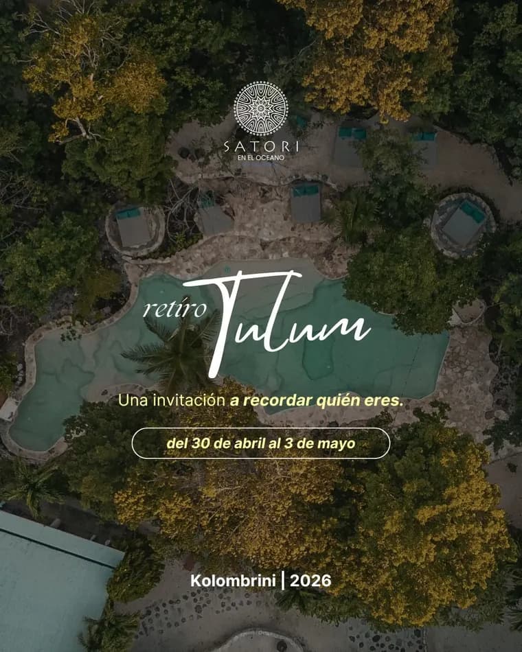 Satori en el Océano retreat flyer at Pepem, Tulum, Mexico