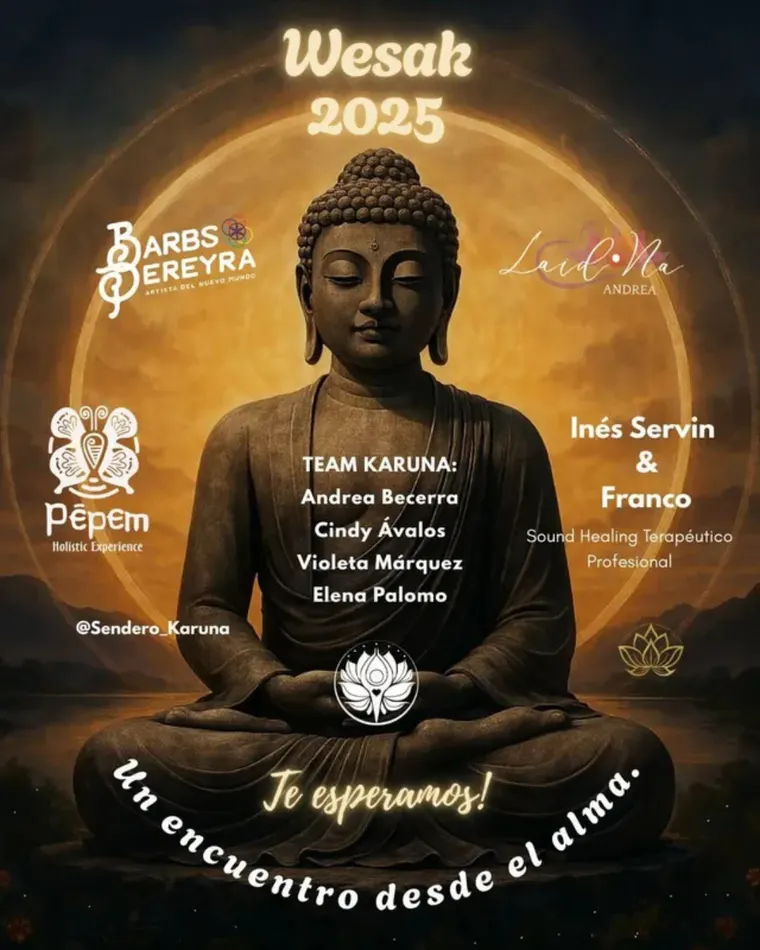 Wesak 2025 retreat flyer at Pepem, Tulum, Mexico