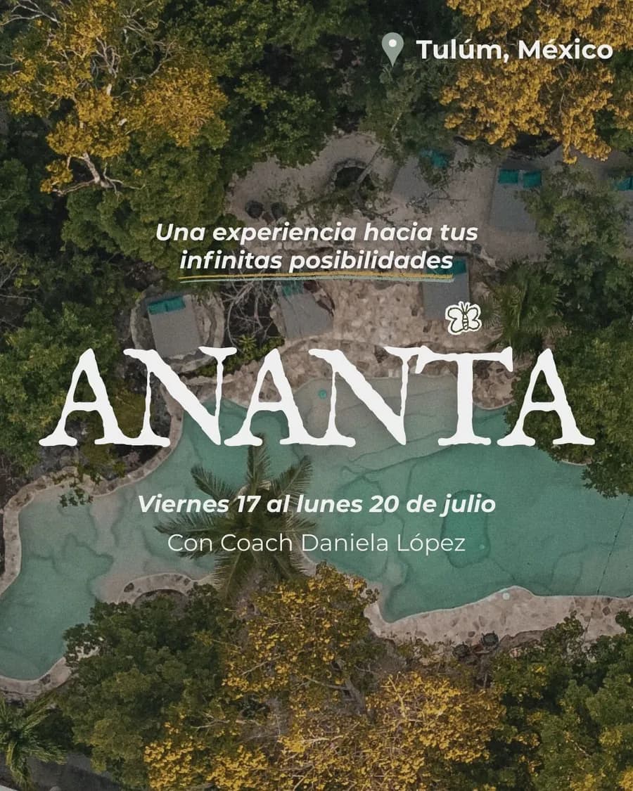 Ananta retreat flyer at Pepem, Tulum — July 17–20, 2026
