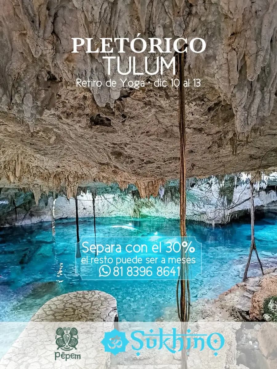 Flyer del retiro Pletórico Tulum en Pepem, Tulum — 10–13 de diciembre de 2026