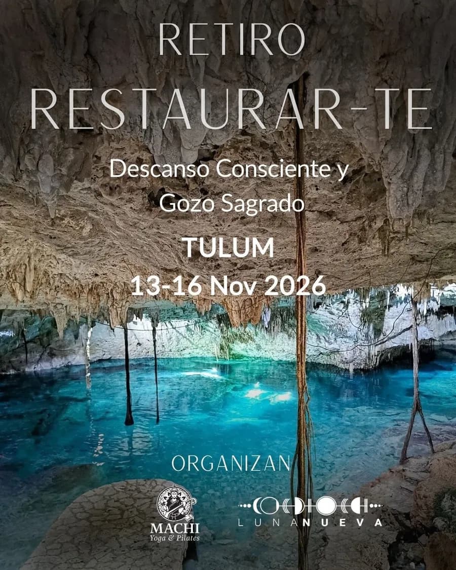 Restaurar-te retreat flyer at Pepem, Tulum — November 13–16, 2026