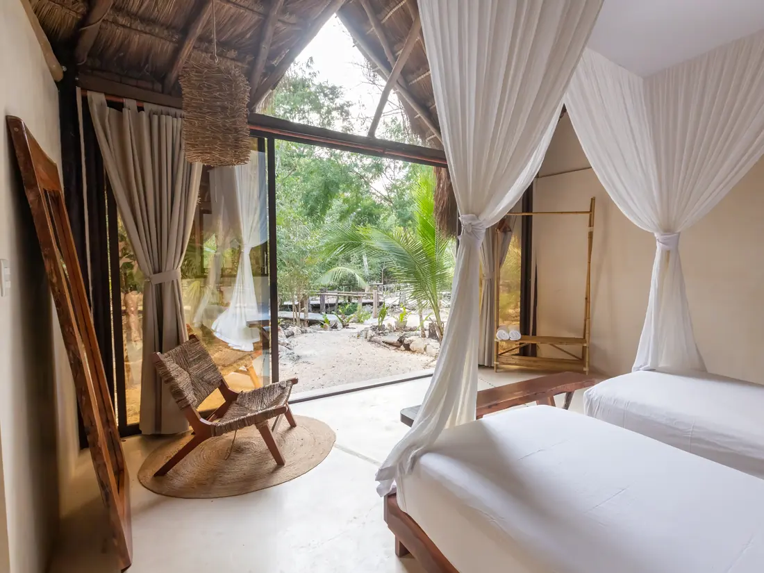 Conscious eco-cabin in the Maya Jungle, Pepem retreat center in Tulum (7)