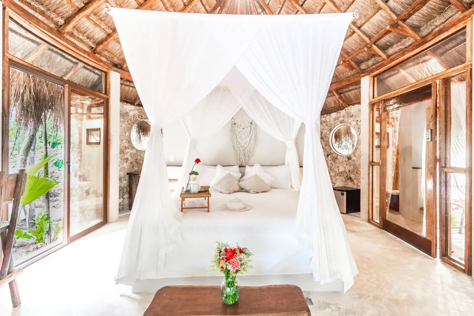 Maya Gods stone cabin with private balcony in the jungle of Tulum, Pepem (1)