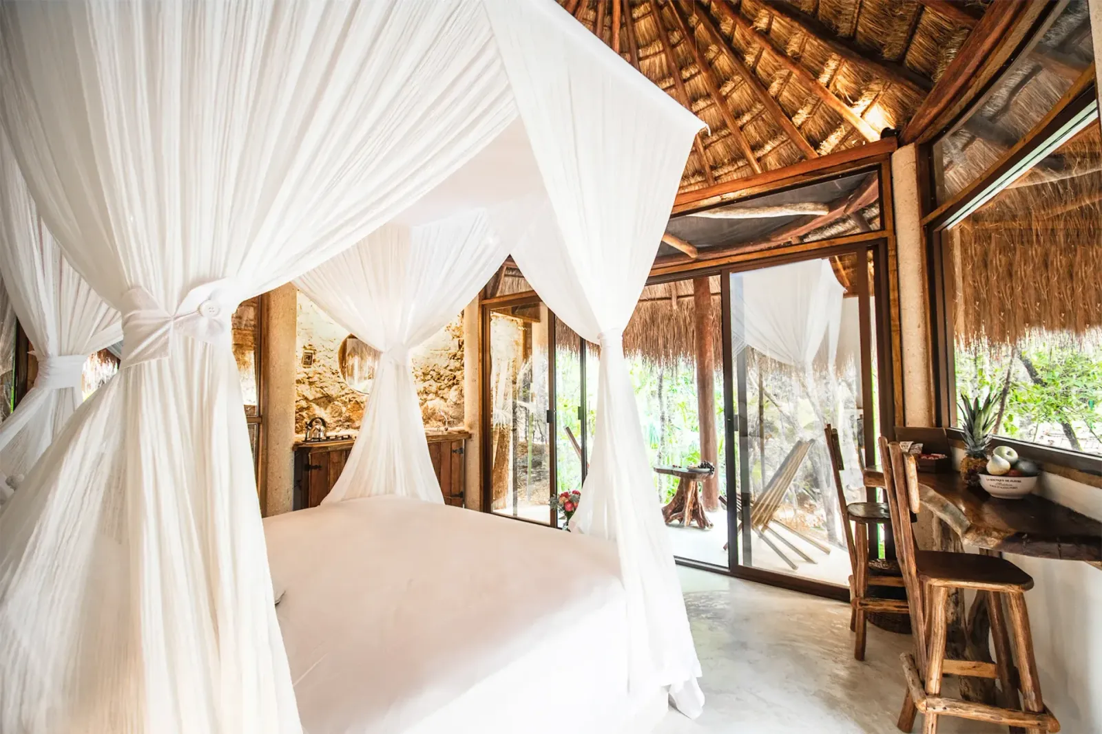 Maya Gods stone cabin with private balcony in the jungle of Tulum, Pepem (3)