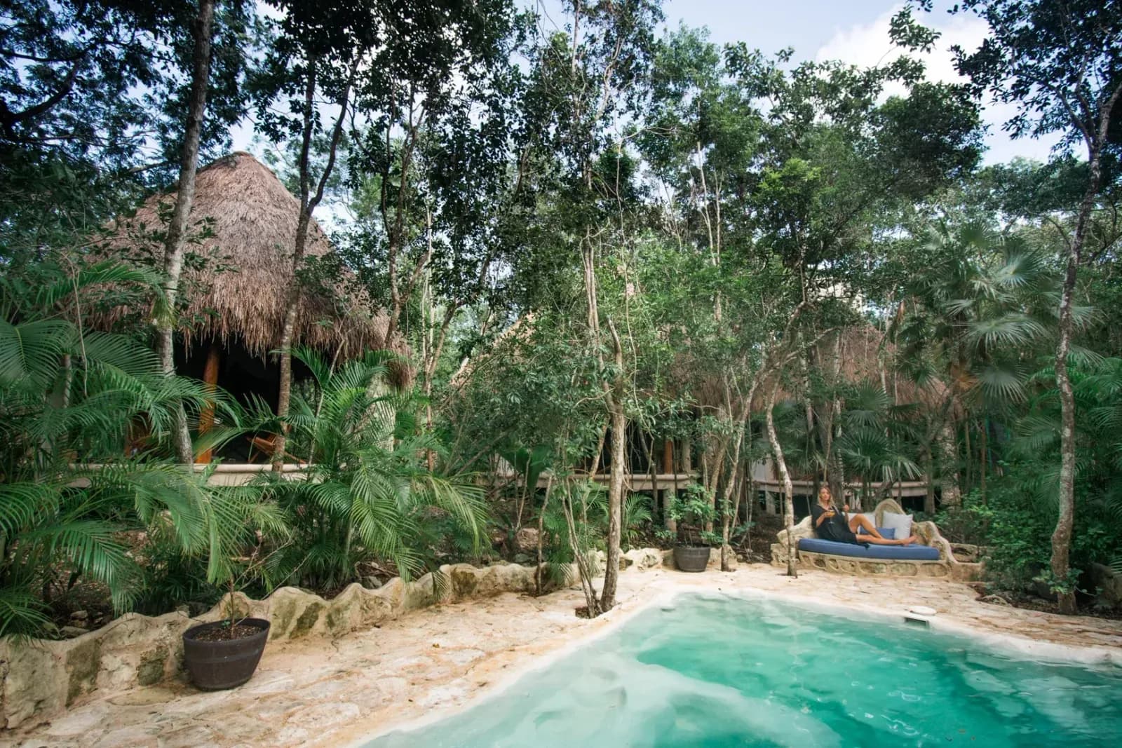 Maya Gods stone cabin with private balcony in the jungle of Tulum, Pepem (5)