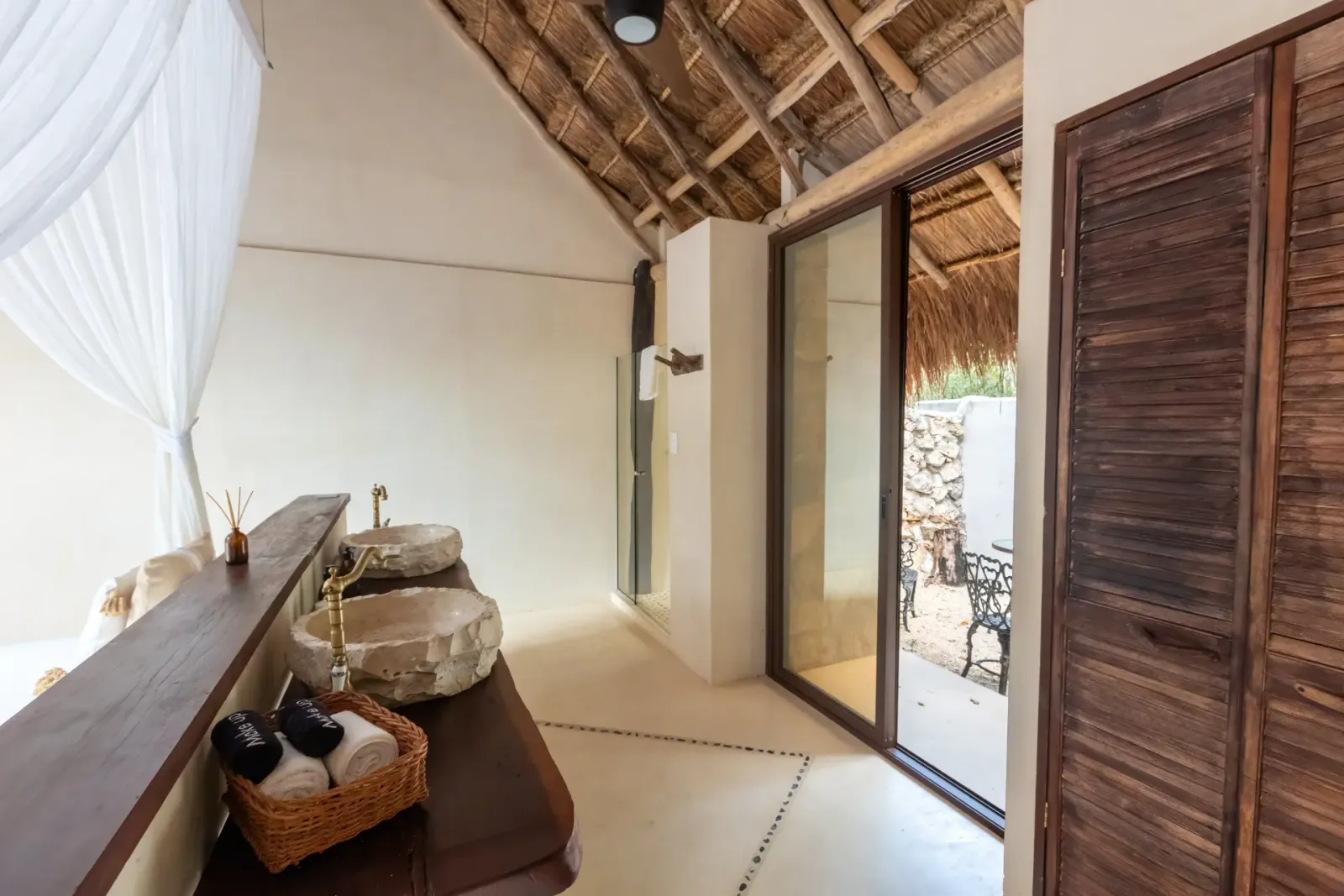 Eco Maya Cabin of stone and palapa in the jungle of Tulum, Pepem (2)
