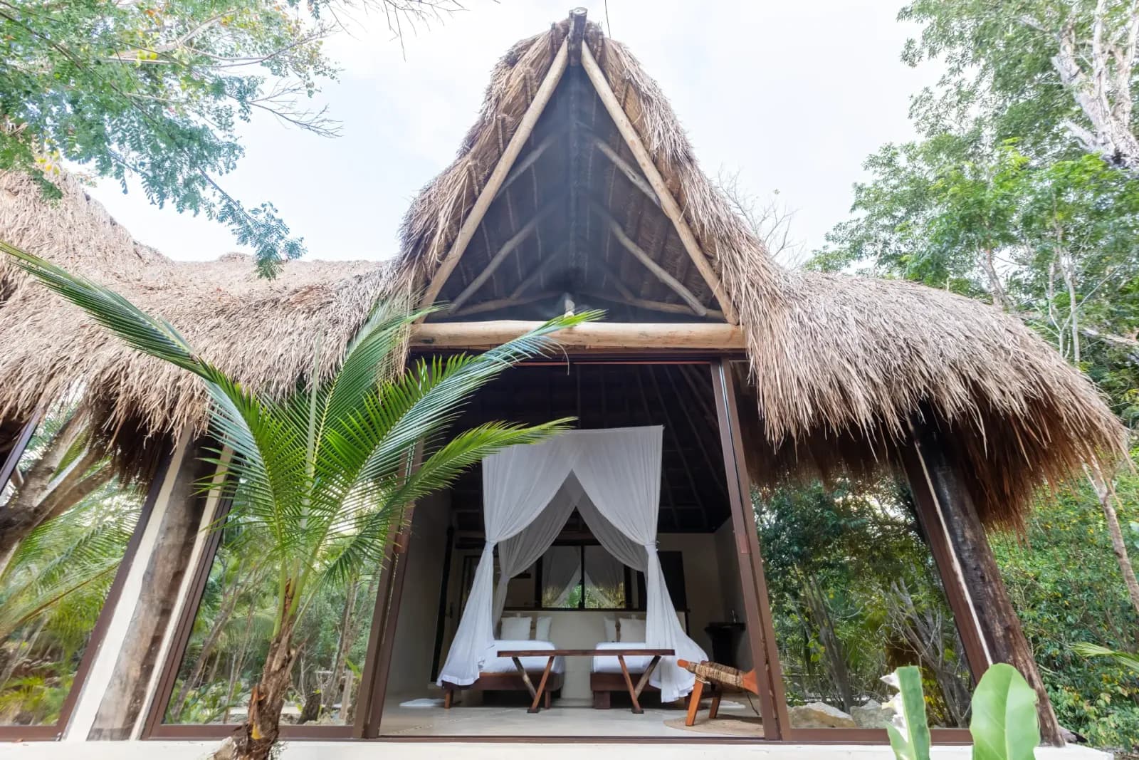 Eco Maya Cabin of stone and palapa in the jungle of Tulum, Pepem (3)