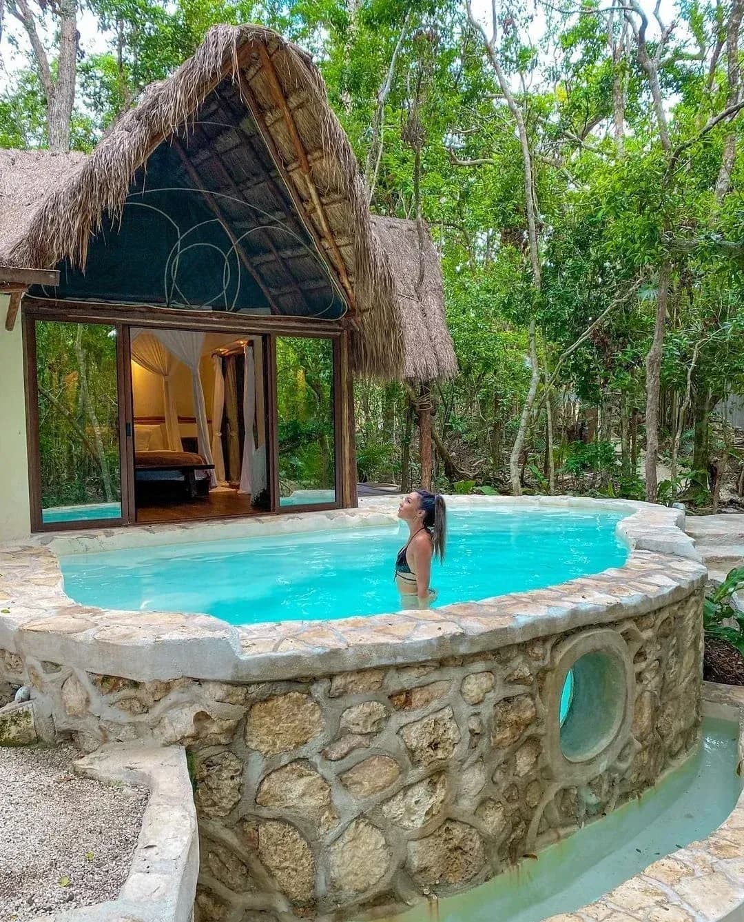 Jungle Villa Nah-Ha with a private cenote-water pool in front of the bedroom, Tulum (7)